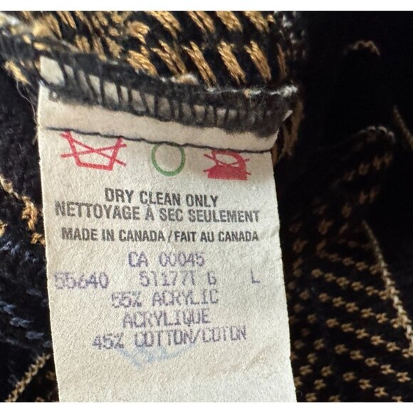 Vintage Tundra Canada Sweater Black Striped Cosby Grandpacore Retro Mens Large L - Picture 6 of 6